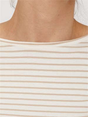 T-shirt Cosetta Emme Marella in viscosa beige a righe in DONNA