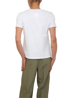 T-shirt Marea Emme Marella in cotone bianco ricami verdi in DONNA