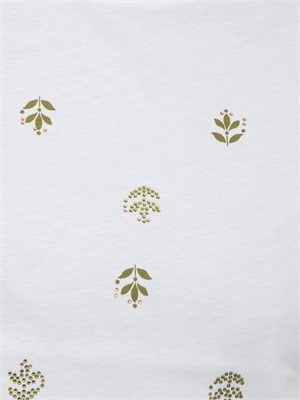 T-shirt Marea Emme Marella in cotone bianco ricami verdi in DONNA
