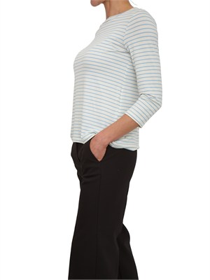 T-shirt Cosetta Emme Marella in viscosa celeste a righe in DONNA