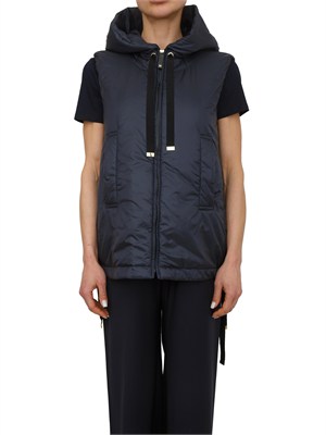 Gilet Greengo Max Mara The Cube in tela antigoccia blu in DONNA