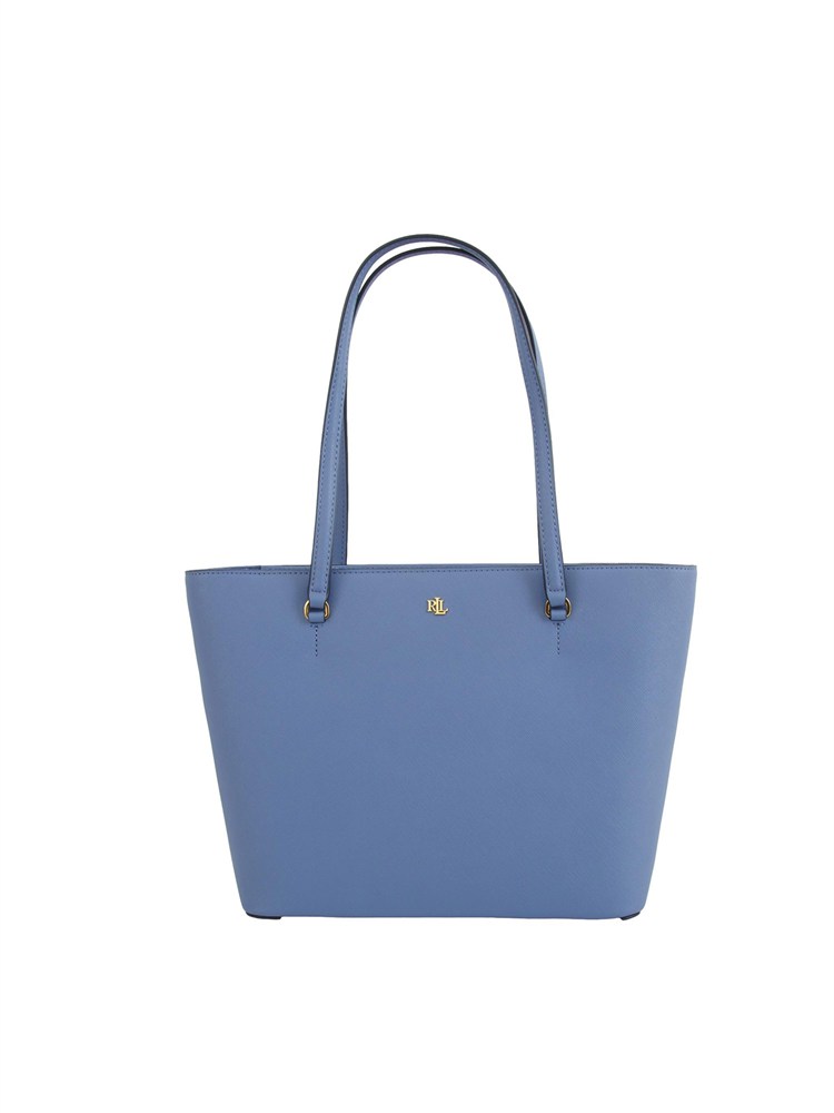 Borsa Karly media Ralph Lauren in pelle blu