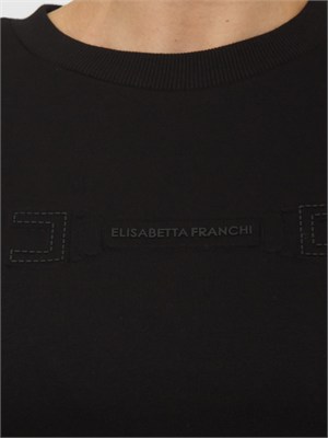 Felpa Elisabetta Franchi in cotone nera in DONNA