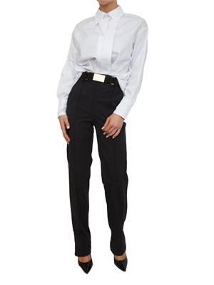 Pantaloni Elisabetta Franchi in tessuto tecnico nero in DONNA