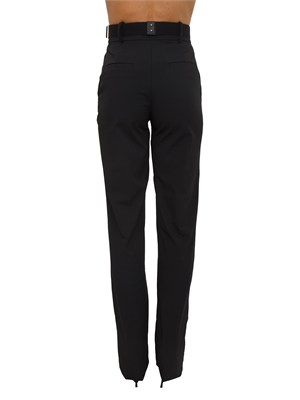 Pantaloni Elisabetta Franchi in tessuto tecnico nero in DONNA