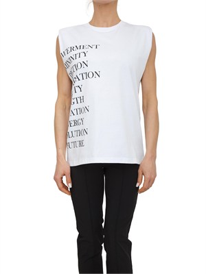T-shirt Elisabetta Franchi in cotone bianco con scritte in DONNA