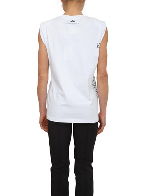 T-shirt Elisabetta Franchi in cotone bianco con scritte in DONNA