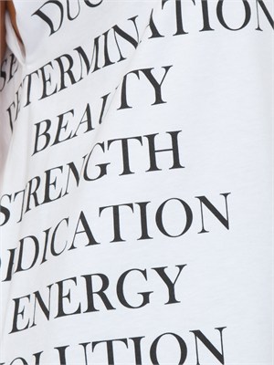 T-shirt Elisabetta Franchi in cotone bianco con scritte in DONNA