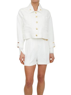 Giubbino Elisabetta Franchi in gabardina bianca in DONNA