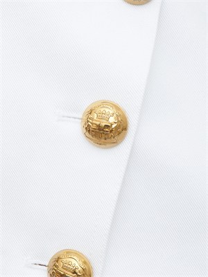 Gonna corta Elisabetta Franchi in gabardina di cotone bianca in DONNA