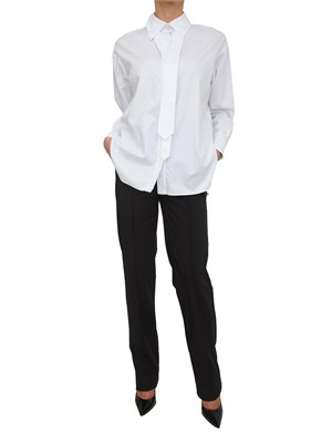 Camicia Elisabetta Franchi in cotone bianco con cravatta in DONNA