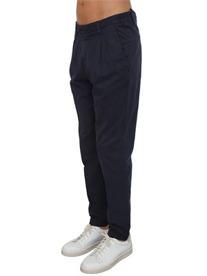 Pantaloni chino Aiace Galassi in tencel e cotone blu in UOMO