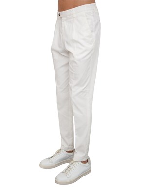 Pantaloni chino Aiace Galassi in tencel e cotone bianco in UOMO