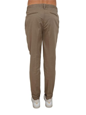Pantaloni chino Aiace Galassi in tencel e cotone taupe in UOMO