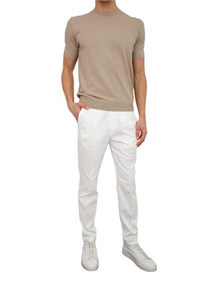 T-shirt uomo Aiace Galassi in maglia di pregiato cotone beige in UOMO