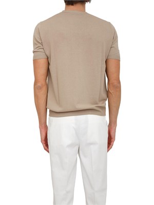 T-shirt uomo Aiace Galassi in maglia di pregiato cotone beige in UOMO