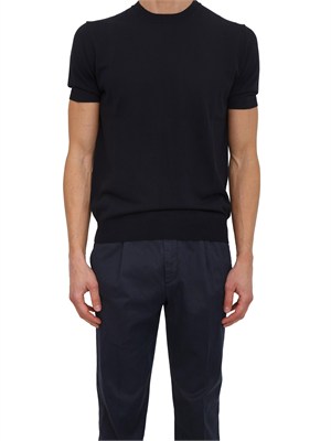 T-shirt uomo Aiace Galassi in maglia di pregiato cotone blu in UOMO