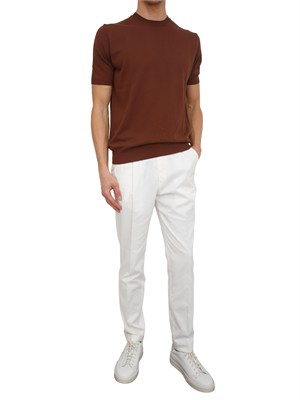 T-shirt uomo Aiace Galassi in maglia di pregiato cotone marrone in UOMO