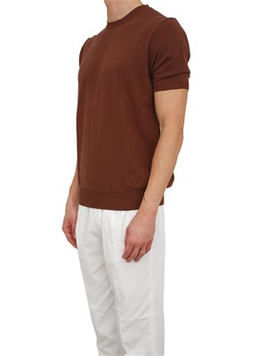 T-shirt uomo Aiace Galassi in maglia di pregiato cotone marrone in UOMO