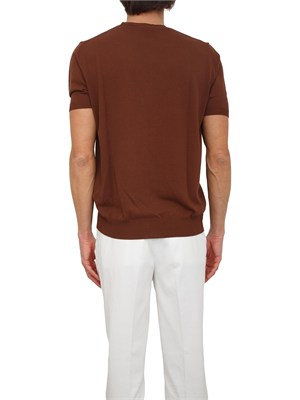 T-shirt uomo Aiace Galassi in maglia di pregiato cotone marrone in UOMO