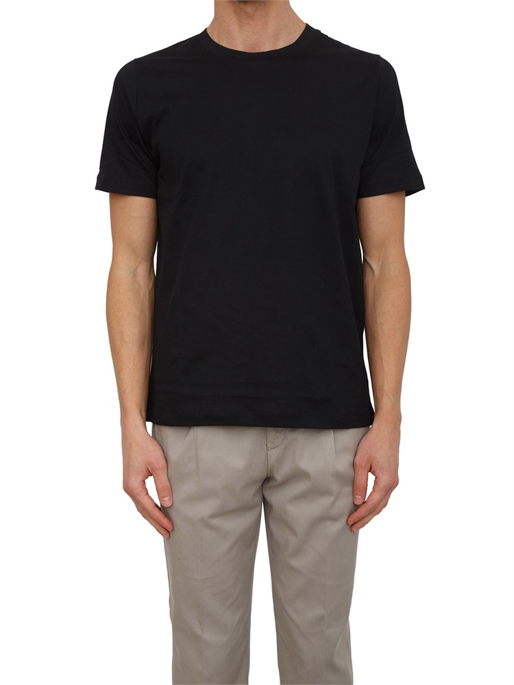 T-shirt nera uomo Aiace Galassi in pregiato cotone