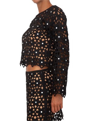 Top Michael Michael Kors in pizzo crochet nero in DONNA