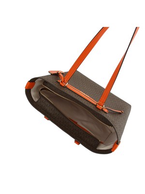 Borsa Jet Set Travel Michael Michael Kors in pelle marrone e corallo in DONNA