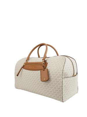 Borsone Jet Set Travel Michael Michael Kors in pelle panna in DONNA