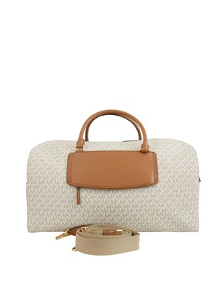 Borsone Jet Set Travel Michael Michael Kors in pelle panna in DONNA