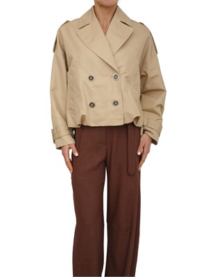 Tranch Triscia Pinko in gabardina misto cotone beige in DONNA