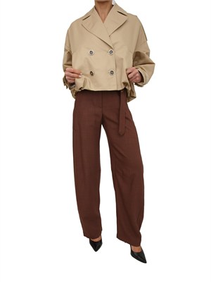 Tranch Triscia Pinko in gabardina misto cotone beige in DONNA