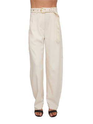 Pantaloni Lexya Pinko in tessuto panama avorio in DONNA