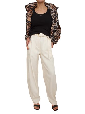 Pantaloni Lexya Pinko in tessuto panama avorio in DONNA