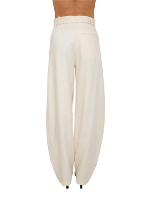 Pantaloni Lexya Pinko in tessuto panama avorio in DONNA