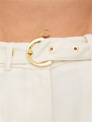 Pantaloni Lexya Pinko in tessuto panama avorio in DONNA