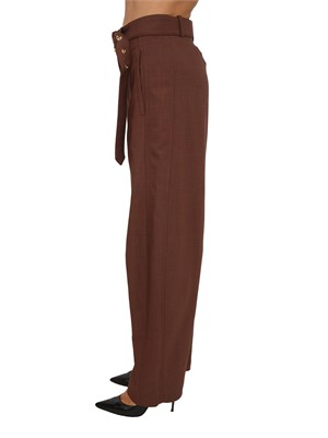 Pantaloni Lexya Pinko in tessuto panama marrone in DONNA