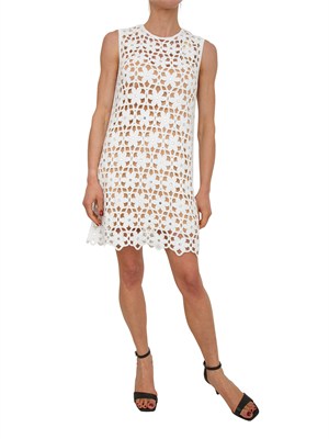 Abito Michael Michael Kors crochet floreale bianco in DONNA
