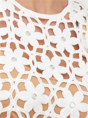 Abito Michael Michael Kors crochet floreale bianco in DONNA