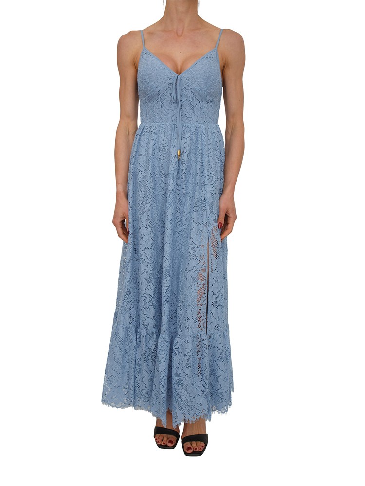 Abito Michael Michael Kors in misto cotone pizzo floreale celeste