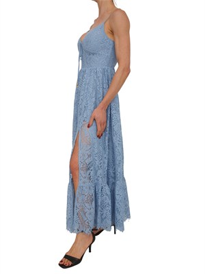 Abito Michael Michael Kors in misto cotone pizzo floreale celeste in DONNA