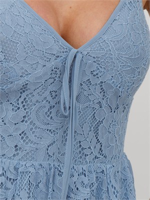 Abito Michael Michael Kors in misto cotone pizzo floreale celeste in DONNA