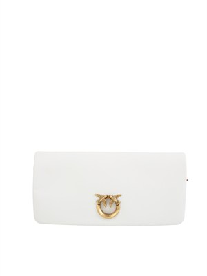 Pochette media Love Bag Click Soft Horizontal Pinko in pelle bianca in DONNA