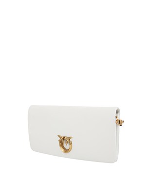 Pochette media Love Bag Click Soft Horizontal Pinko in pelle bianca in DONNA