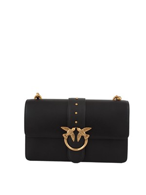 Borsa media Love Bag One Pinko in pelle nera in DONNA