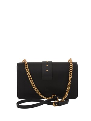 Borsa media Love Bag One Pinko in pelle nera in DONNA