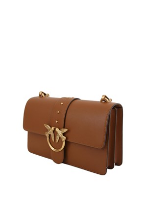 Borsa media Love Bag One Pinko in pelle marrone in DONNA