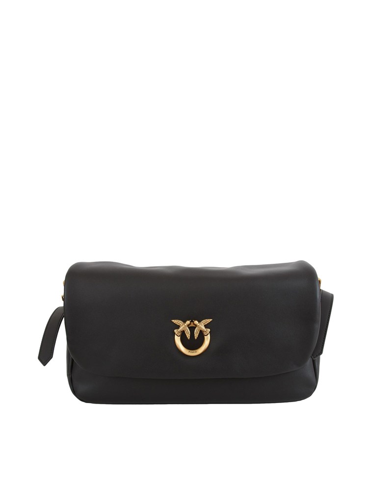 Borsa Love Bag Click Soft Horizontal Handle Pinko in suede nera