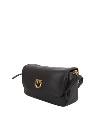 Borsa Love Bag Click Soft Horizontal Handle Pinko in suede nera in DONNA
