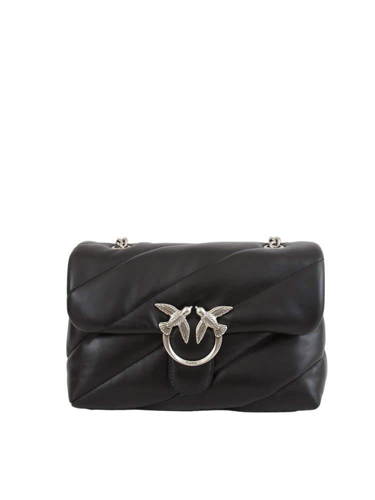 Classic Love Bag Puff Pinko in nappa nera