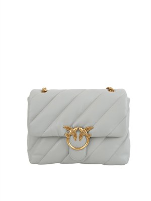 Big Love Bag Puff Pinko in nappa grigia in DONNA